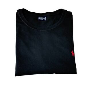 Polo Ralph Lauren Mens XL Black Short Sleeve T-Shirt Red Pony Logo Cotton Tee